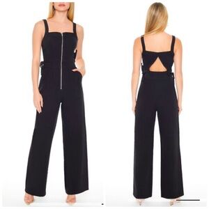 Cutout Zip-Up Denim Jumpsuit